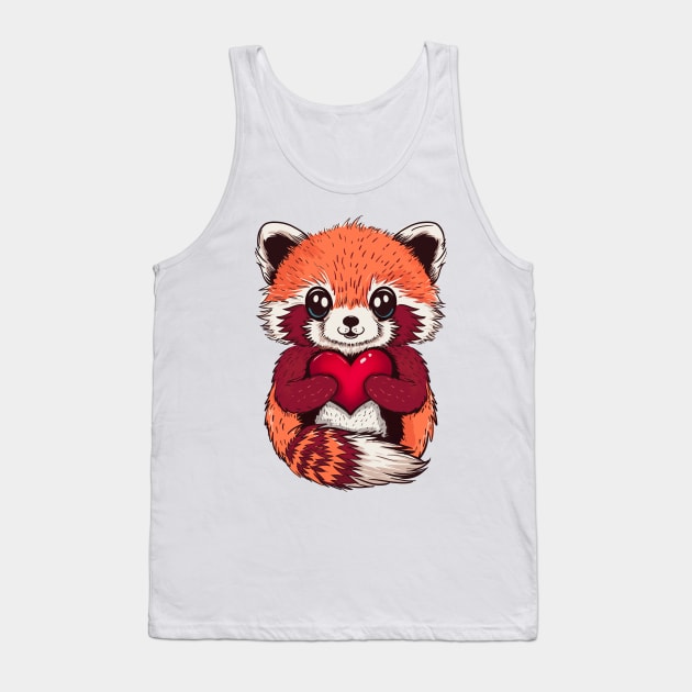 Cute Red Panda for Valentines Day Tank Top by SusanaDesigns